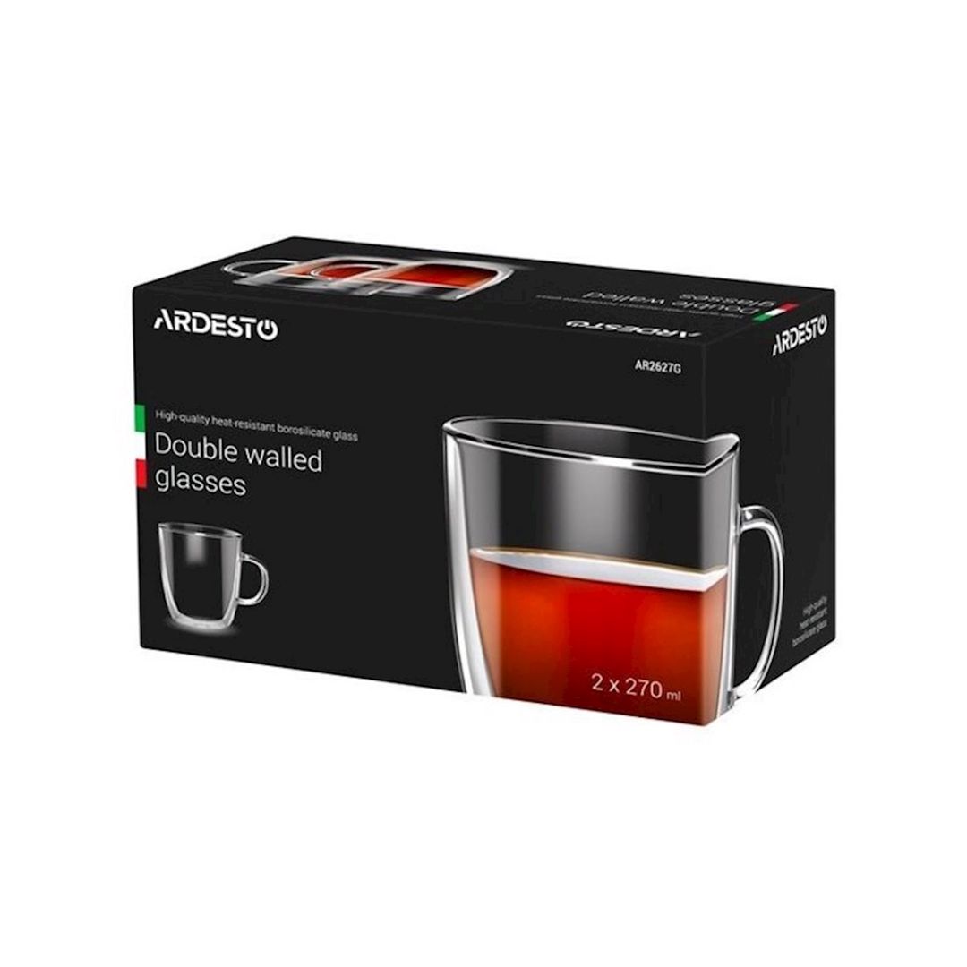 Fincanlar dəsti Ardesto 2 əd, 270 ml, şüşə, şəffaf — Mallar, Bakı (2)