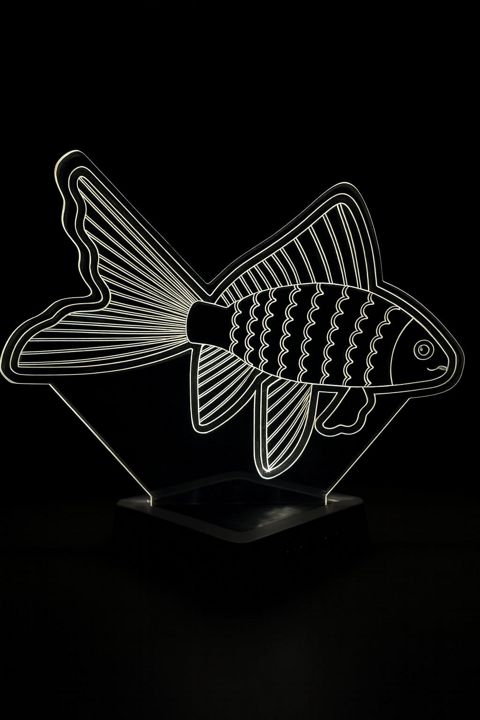 Yerüstü və masaüstü çıraqlar 3D LED Akril Lampa Balıq Nemo, ağ, 20x30 sm - lightdekor127 — Bakı