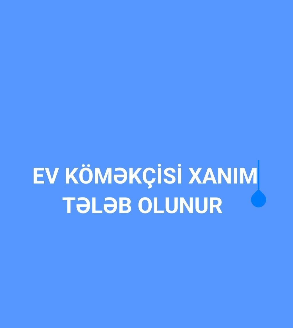 Ev köməkçisi tələb olunur, 3/1, 1 ildən az təcrübə, Aylıq ödəniş — Ev personali və təmizlik, Bakı