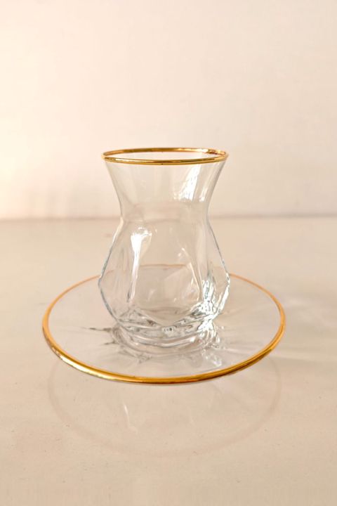 Çay servizi 93734555, şüşə, şəffaf/qızılı, 165 ml, 12 əşya — Bakı