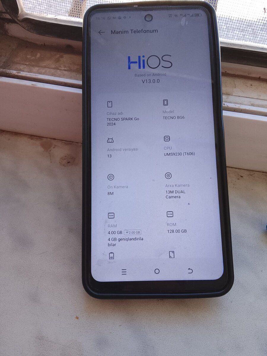Tecno Spark Go 2024 Gravity Black 128GB/4GB — Smartfonlar, Bakı (2)