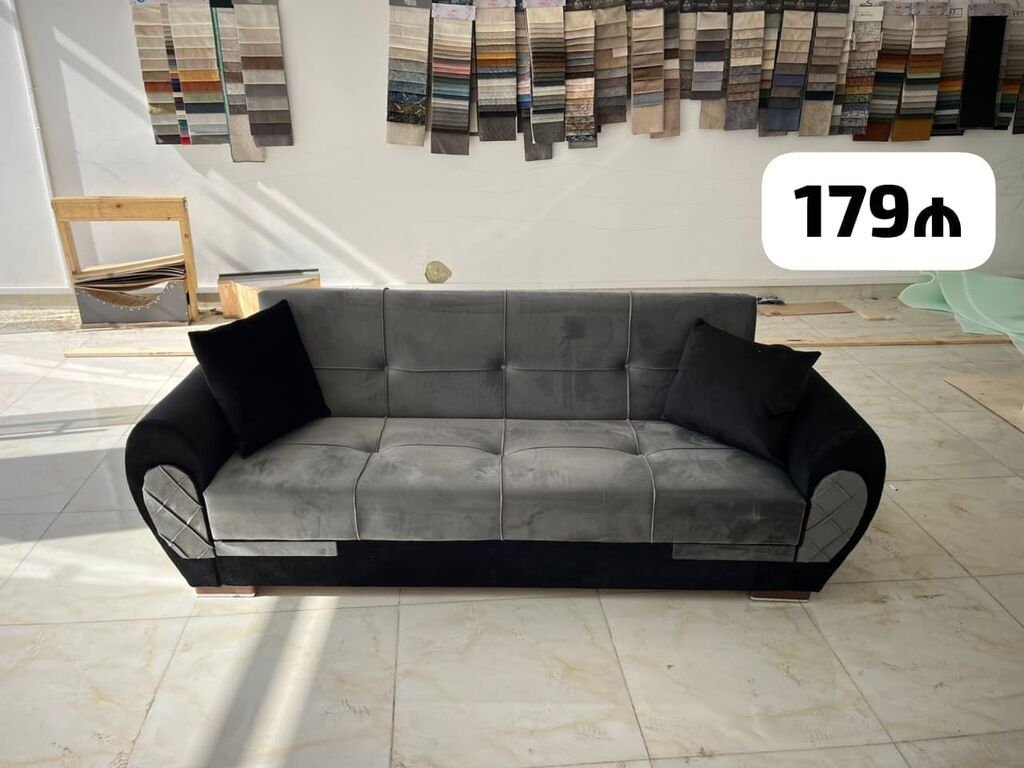 Mebel kateqoriyası: Divan - Rəng: boz oturacaq və bel hissəsi, qara — Divanlər, Sumqayıt
