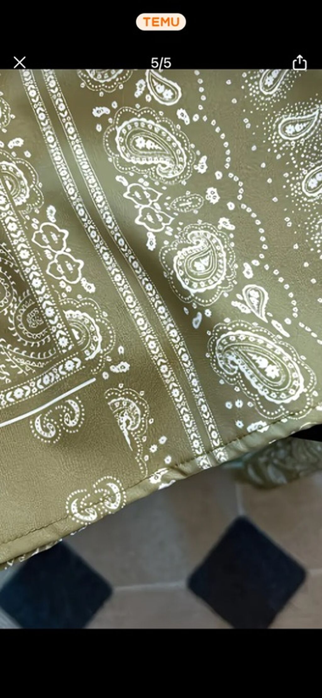 Yaşıl rəngli, bandana/paizli (paisley) naxışlı geniş kəsimli şalvar — Şalvar, Masazır (2)