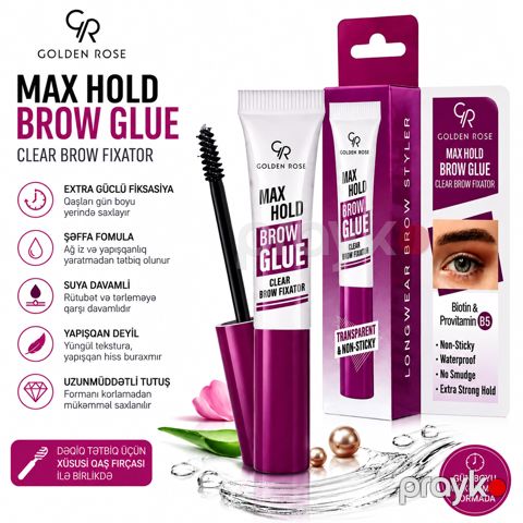 Gel-sabitləyici qaşlar üçün Golden Rose Max Hold Brow Glue 7 ml — Bakı