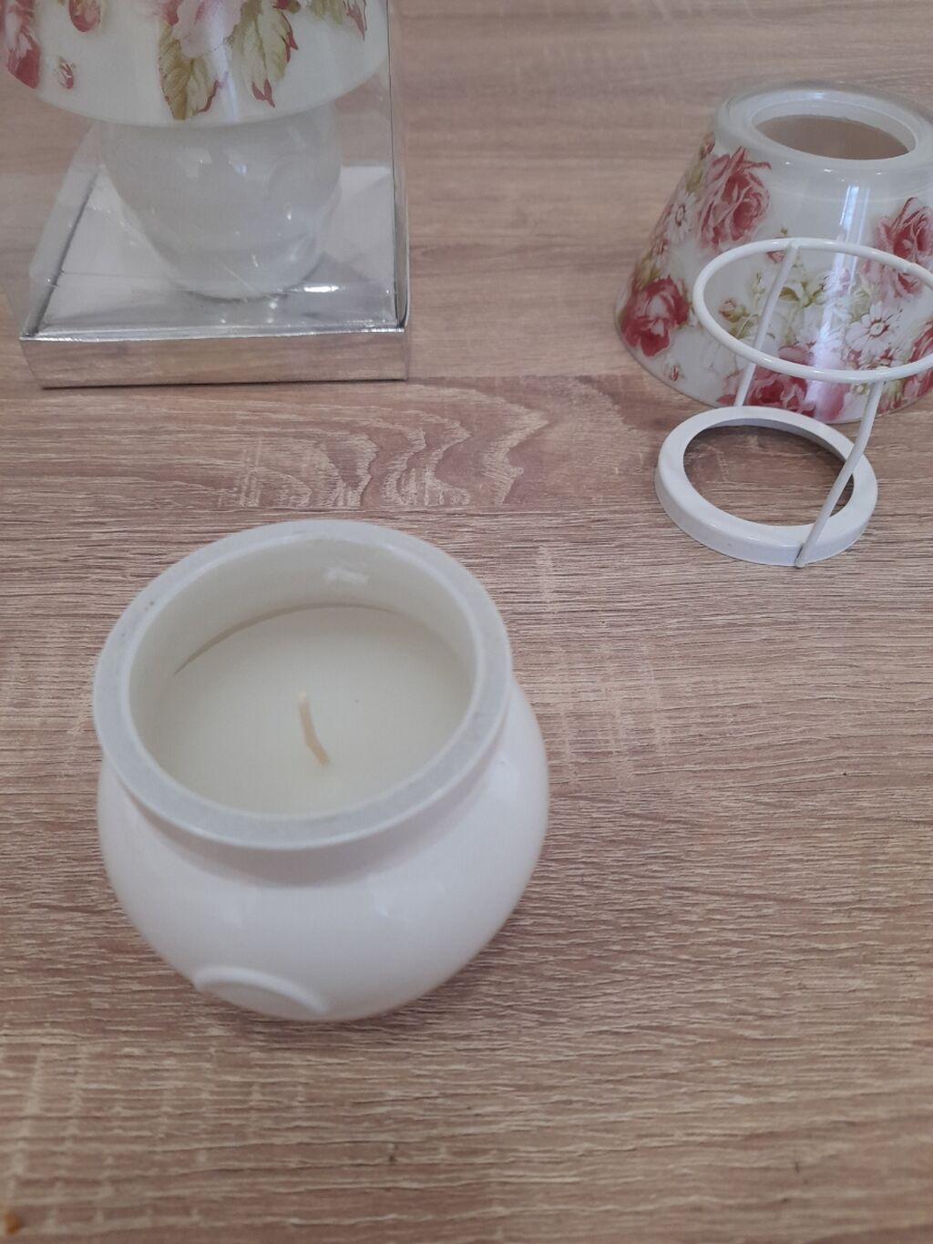 Şam abajuru dəsti – dekorativ masa şamı - 2 hissədən ibarət: iç — Eviniz üçün ətirləri, şamlar və şam tutacaqları, Bakı (4)