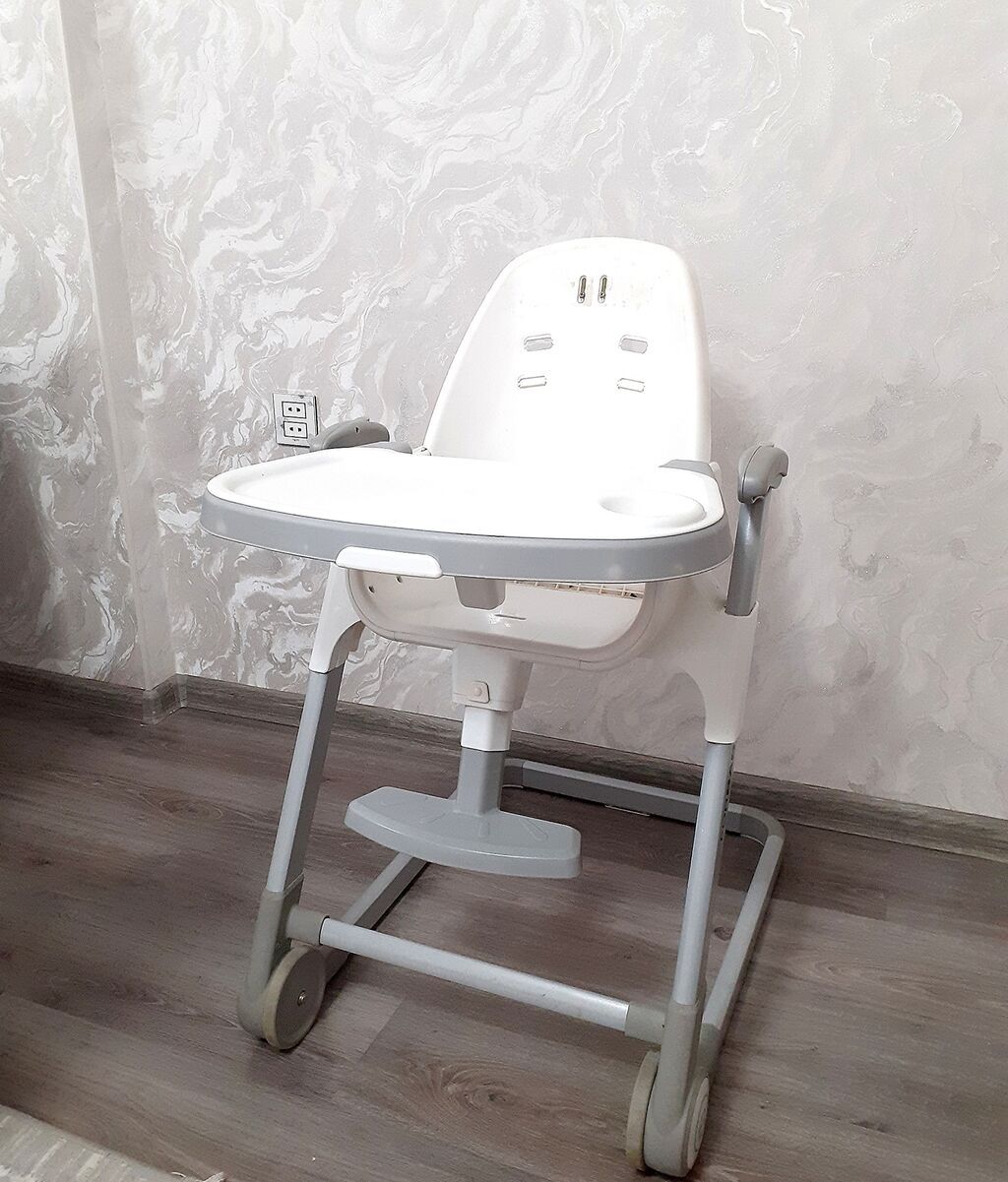 Uşaq yemək stulu - Rəng: ağ/boz - Geniş, çıxarıla bilən yemək masası — Qidalandırma stulları, Xırdalan (2)