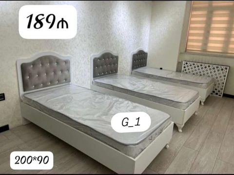 Tək nəfərlik çarpayı – model G_1 - Ölçü: 200×90 sm - Rəng: ağ korpus — Sumqayıt