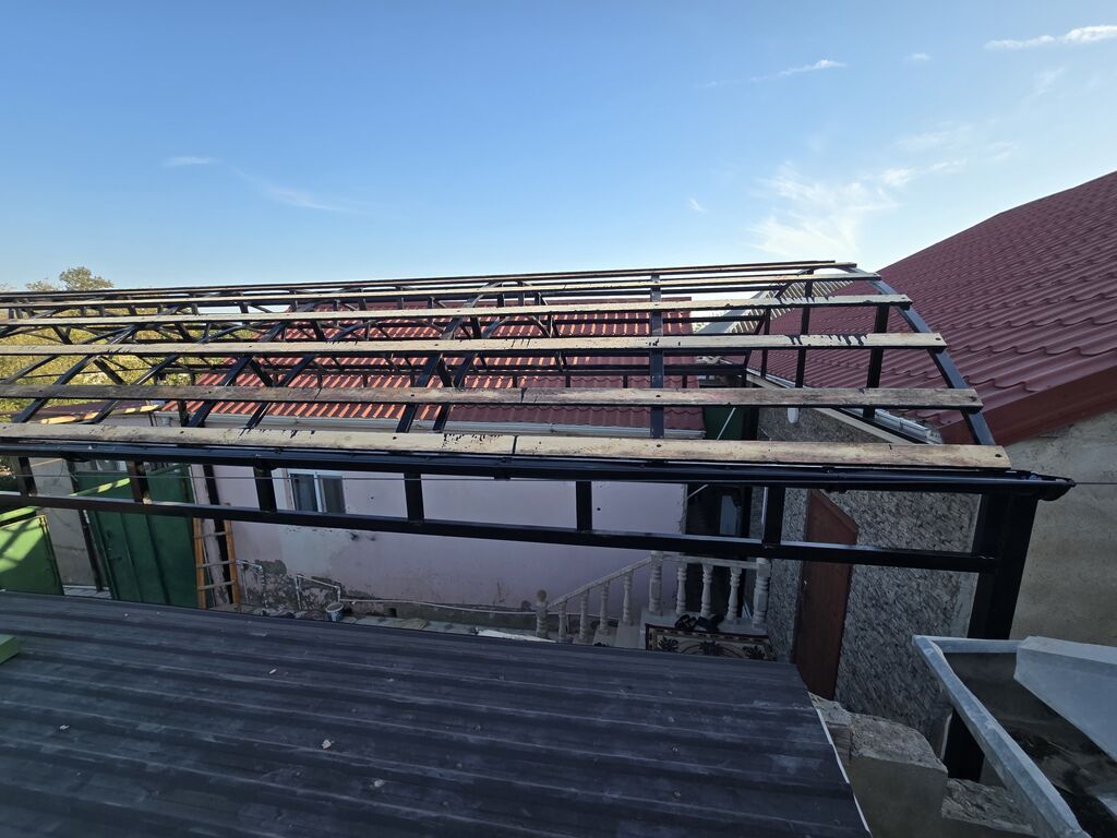 Metalkonstruksiya “naves” karkası – həyət, giriş, terras və avtomobil — Dam örtükləri, Mehdiabad (3)