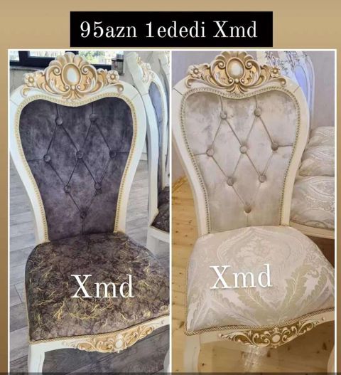 Klassik üslubda yumşaq oturacaqlı taxta stullar - Arxa hissə — Bakı