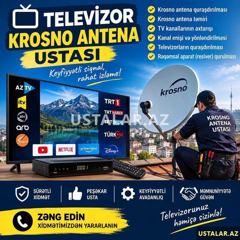 Krosno Ustası — Audio və video cihazlarının təmiri, Bakı