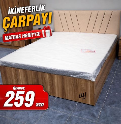 İkineferlik çarpayı – matras hədiyyə - Ölçü: iki nəfərlik - Başlıq — Sumqayıt