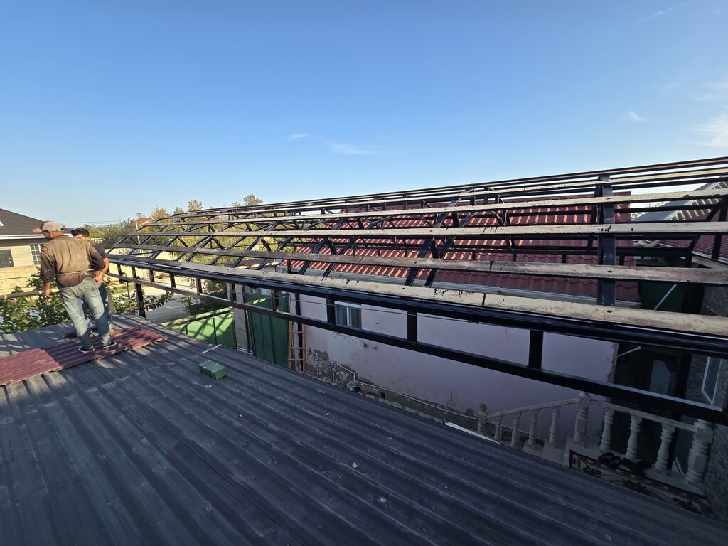 Metalkonstruksiya “naves” karkası – həyət, giriş, terras və avtomobil — Dam örtükləri, Mehdiabad (4)