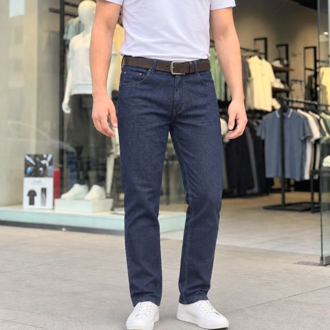 Kişilər üçün düz cins 87175423, elastan, göy, ölçü 29 — Bakı
