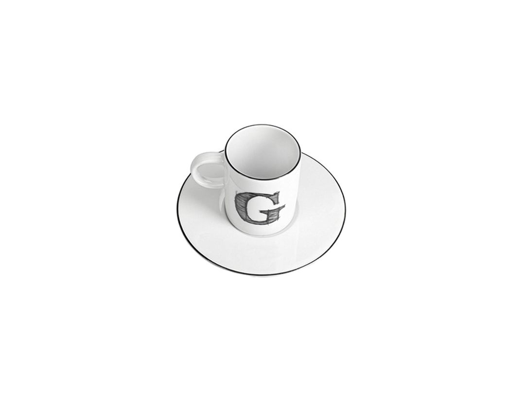 Qəhvə cütü Porland Letter G 04A+P021896, ağ, 85 ml — Mallar, Bakı (2)