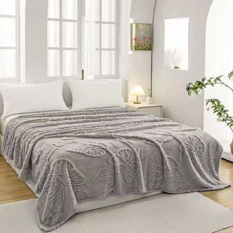 Yataq örtüyü AL967, ikinəfərlik, 210x230 sm, bambuk, tünd boz — Bakı