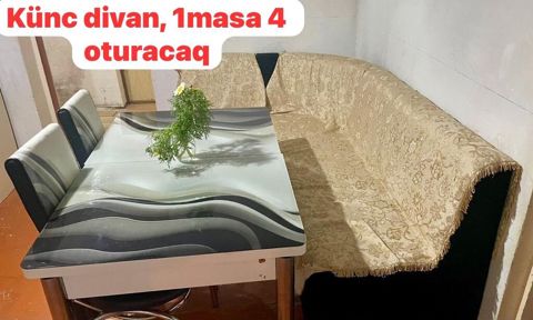 Mətbəx/kafel üçün künc dəstı: - Künc divan (yumru bucaq formasında — Digah