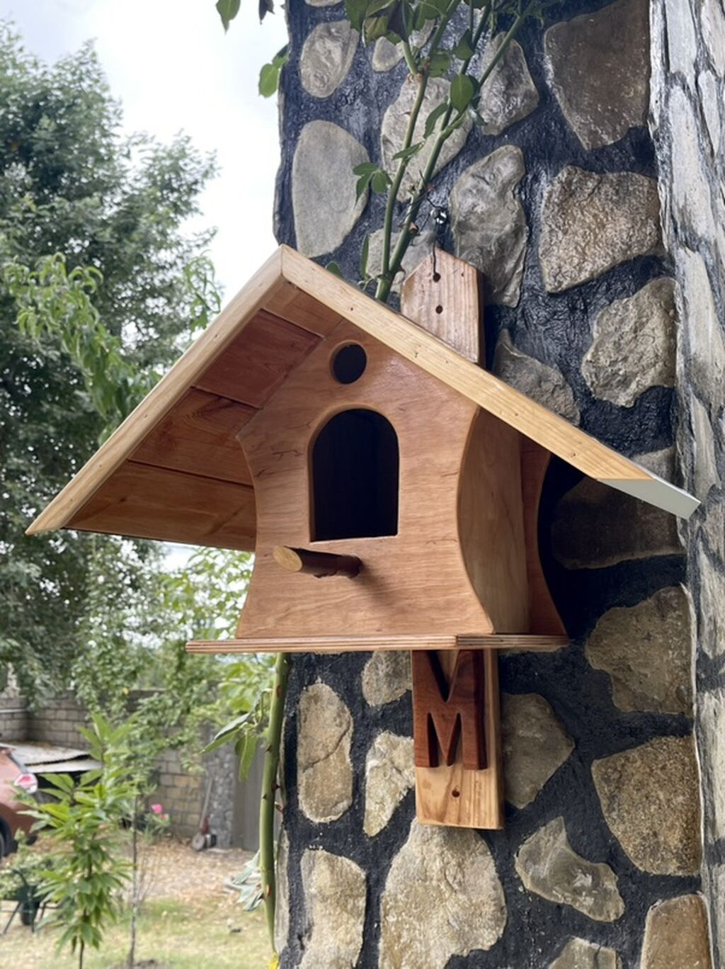 Taxta quş yuvası / quş evi - Təbii ağacdan əl işi dekorativ və — Kunalar, Bakı (2)