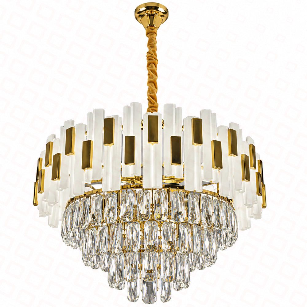 Çilçıraq ağ+qızılı çərçivə D500XH360 E14X9 lampa — İşıqlandırma, Bakı