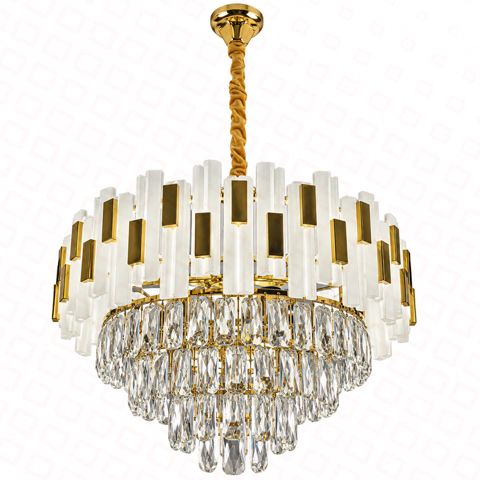 Çilçıraq ağ+qızılı çərçivə D500XH360 E14X9 lampa — Bakı