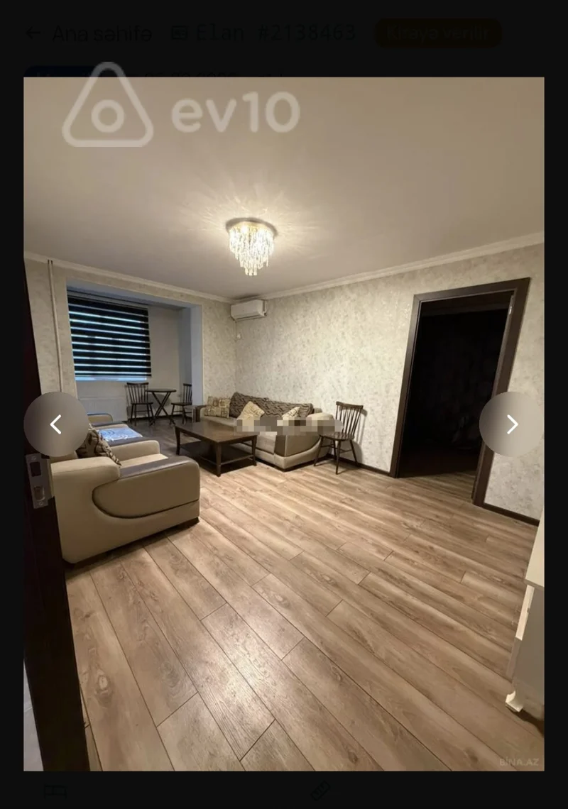 2 otaqlı mənzil, 55 m², Şərifzadə küçəsi — kirayə — Mənzil, Bakı (3)