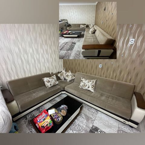 Künc divan, İşlənmiş, Açılan, Bazalı, Parça — Yumşaq mebel