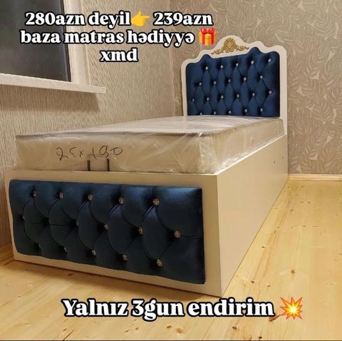 Tək nəfərlik çarpayı dəsti - Ölçü: 80x190 sm (üzərində qeyd olunan — Çarpayılar