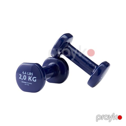 Fitnes üçün qantellər Decathlon PVC Dumbbells 2x2 kq — Bakı