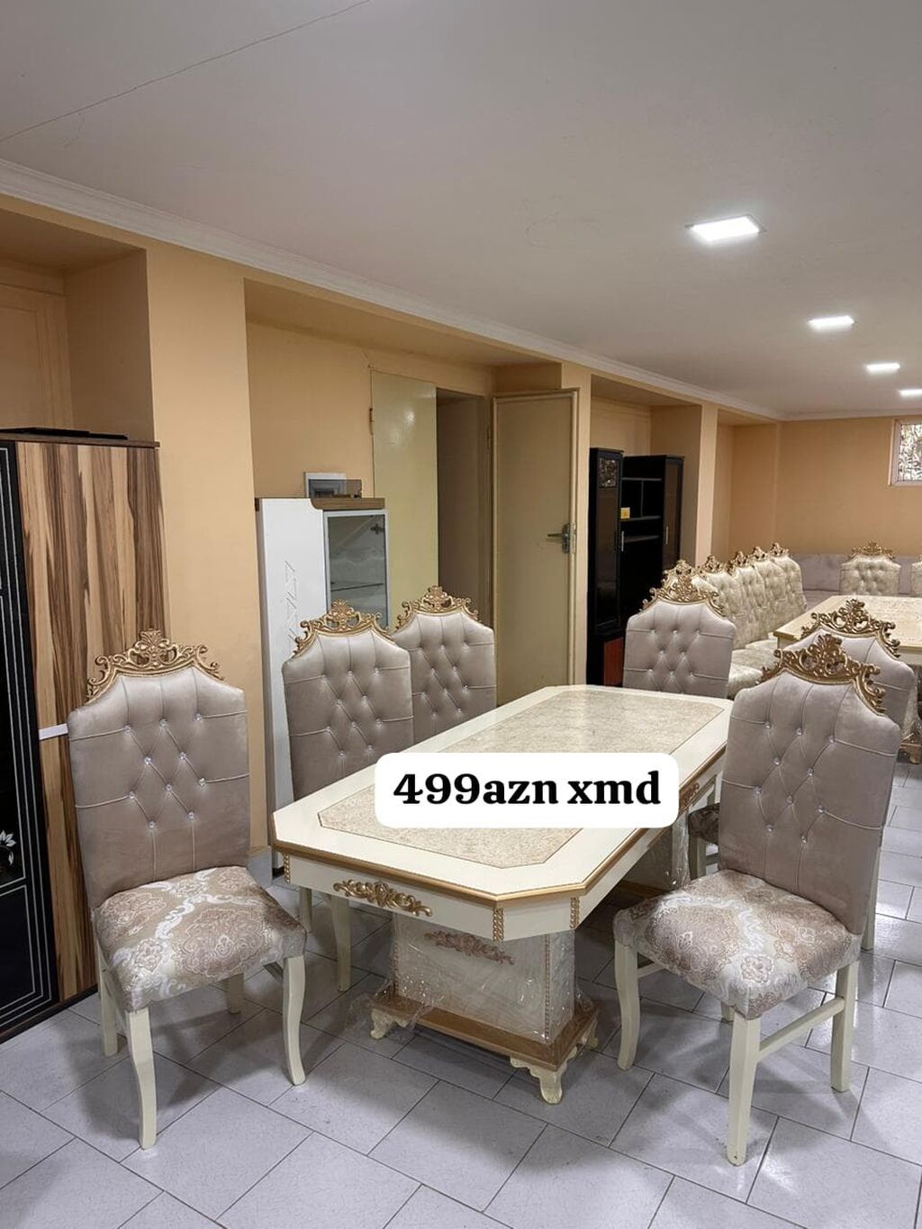 Qonaq otağı üçün, Yeni, Açılan, Dördbucaq masa, 6 stul — Masalar və stullar, Bakı