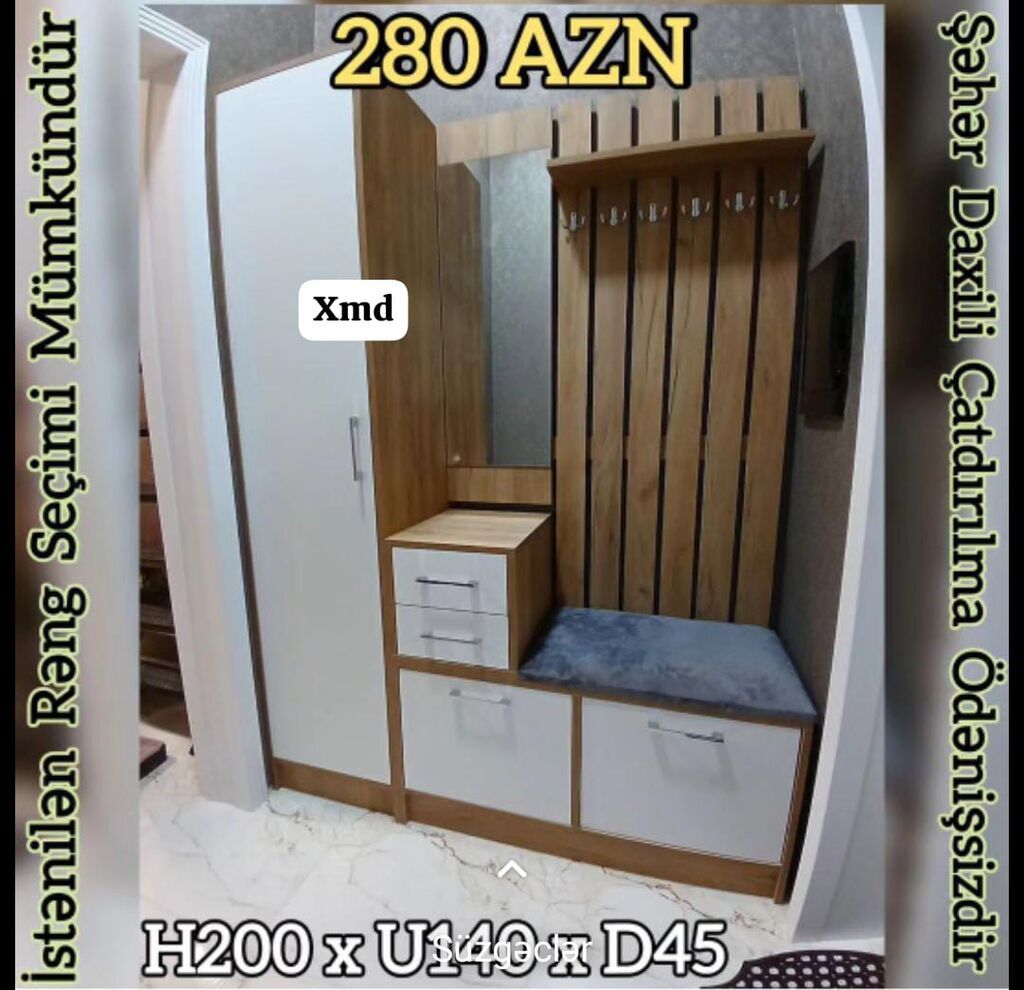 Qonaq otağı/dəhliz üçün çoxfunksiyalı dəst – asılqan, şkaf və — Xol üçün, Bakı