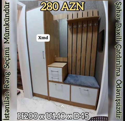 Qonaq otağı/dəhliz üçün çoxfunksiyalı dəst – asılqan, şkaf və — Bakı