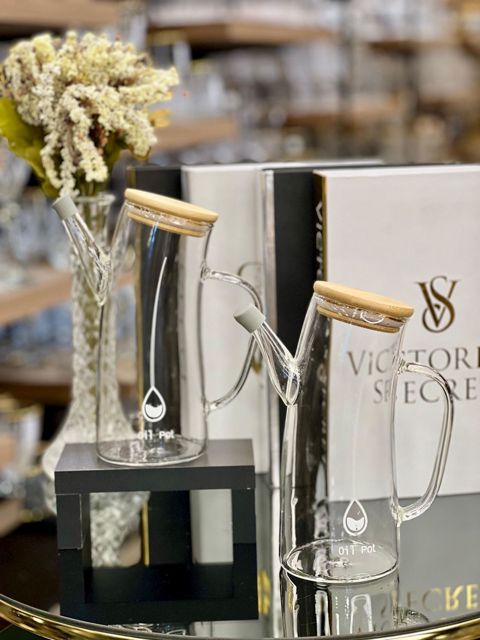 Yağ və sirkə üçün qab dəsti HomeStore_MXCV, şüşə/bambuk, şəffaf, 600 ml, 2 əd — Bakı
