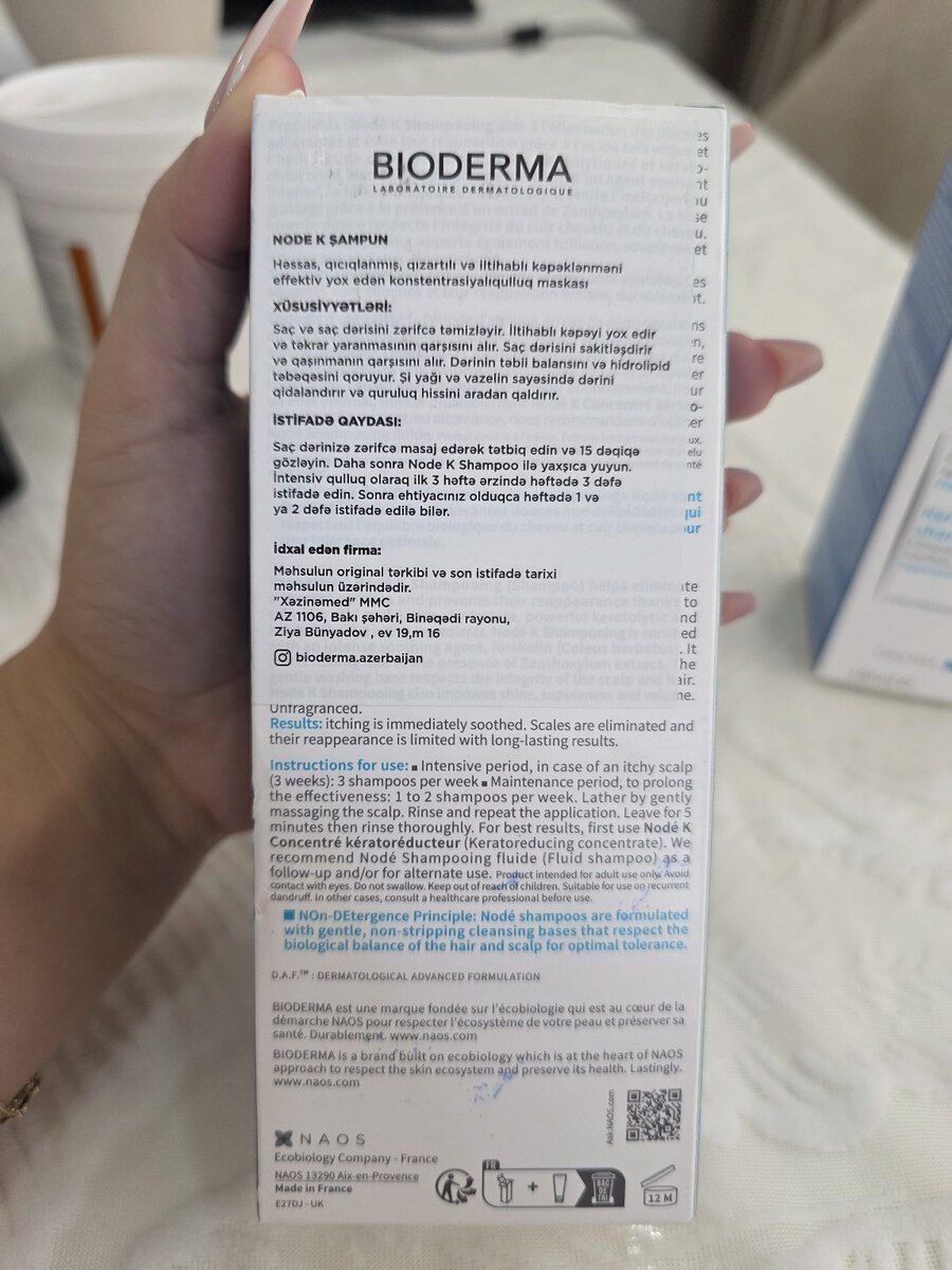 Bioderma Nodé K şampunu (150 ml) – Fransa İstehsalı — Gözəllik və səhiyyə, Bakı (2)