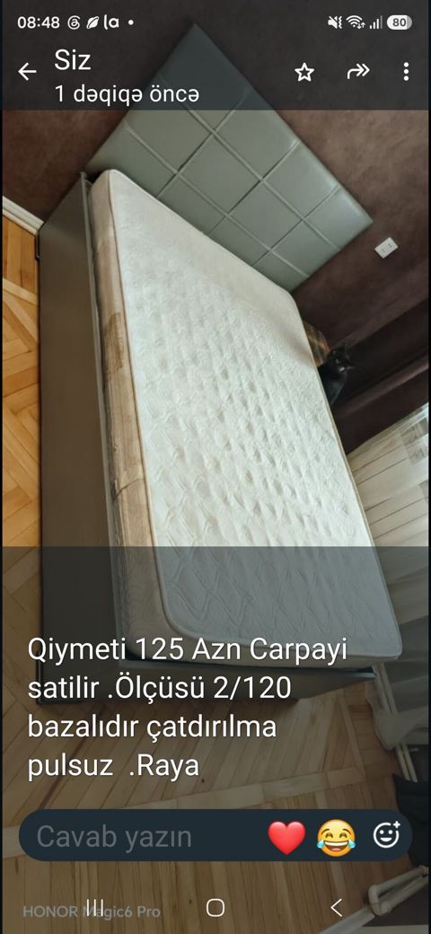 Bazalı çarpayı və döşək dəsti - Ölçü: 200 x 120 sm (2/120) - Başlıq — Sumqayıt