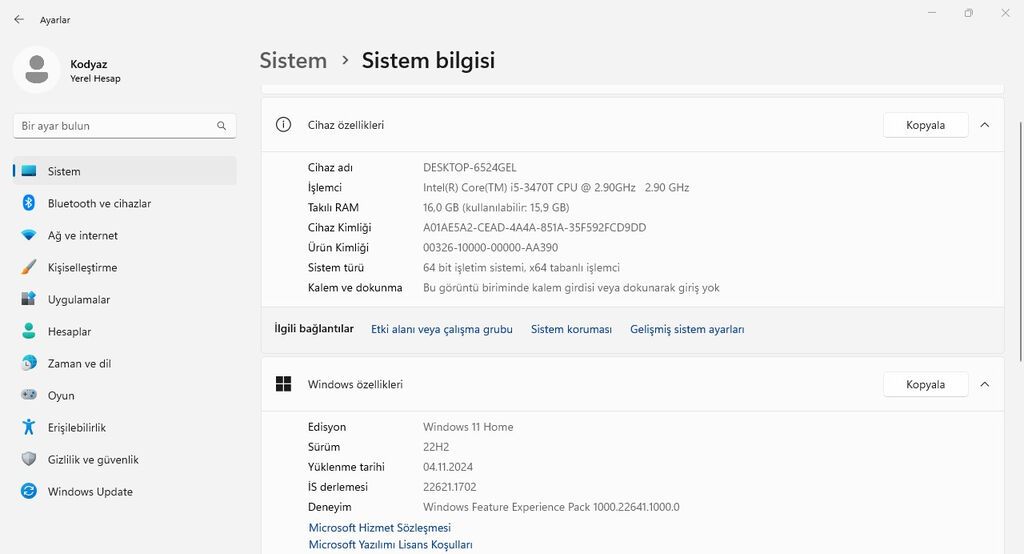 Masaüstü kompüter komplekti Texniki göstəricilər: - ƏS: Windows 11 — Masaüstü kompüterlər, Bakı (7)