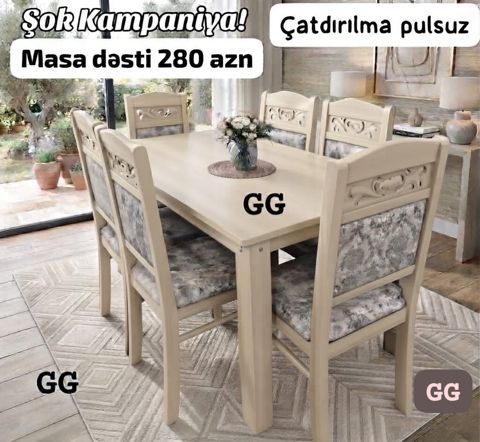 Yeni ve Sifarişlə Masa dəsti 280 azn Rəng seçimi var Təhvil qisa — Tables and chairs