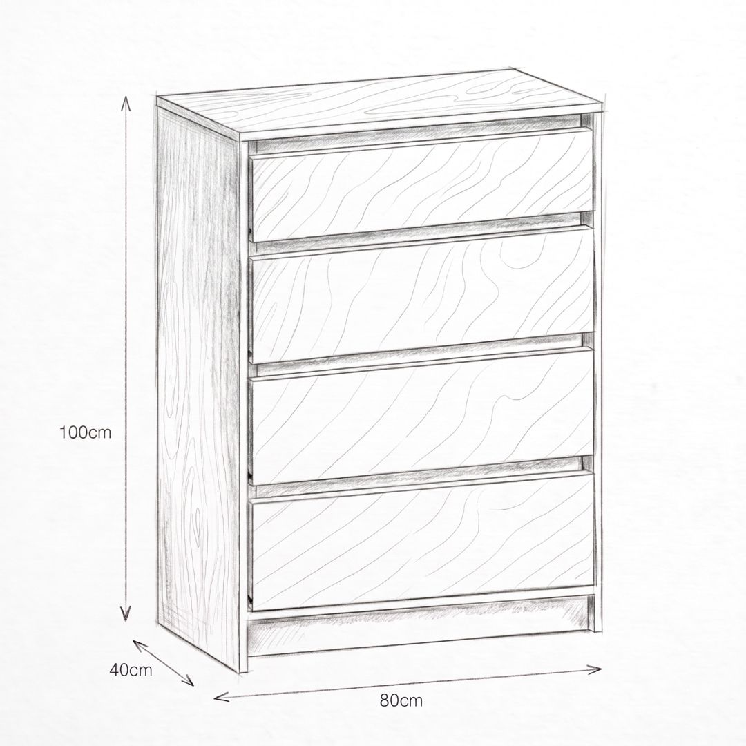 Komod 8258, Ldsp, votan/ağ, 100x80x40 sm — Mallar, Bakı (2)