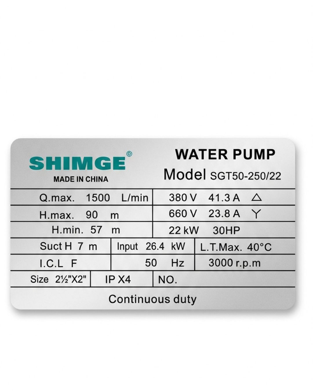 Səthi nasos Shimge 22kW SGT50-250/22 — Mallar, Bakı (3)
