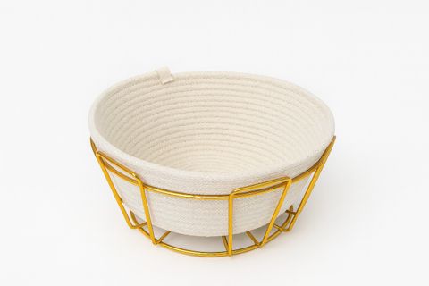 Çörək qabı, parça/metal, ağ/qızılı — Bakı