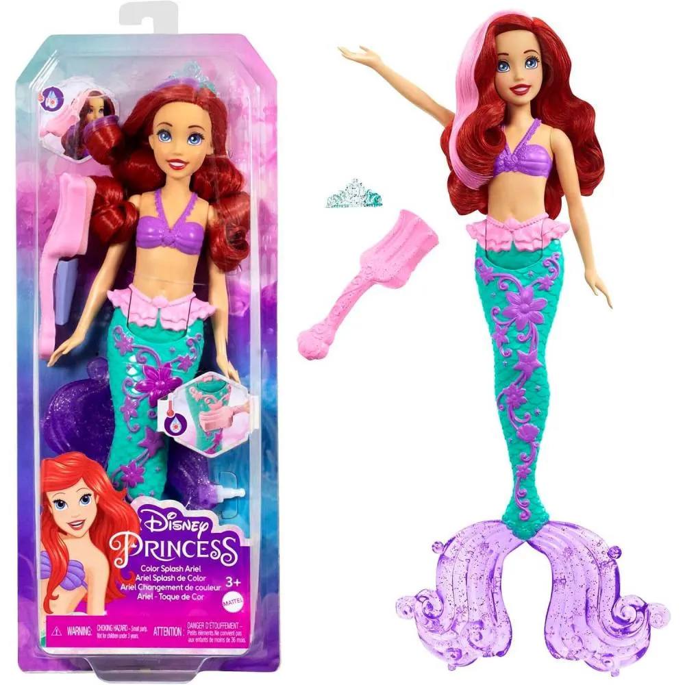Oyuncaq Mattel Disney Princess Fashion Doll - Ariel Hair Feature Doll 194735120239 (HLW00) — Bakı