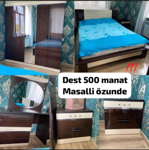 Yataq otağı mebel dəsti Tərkibi: - Geniş sürgülü qapılı şkaf – ortada — Masallı