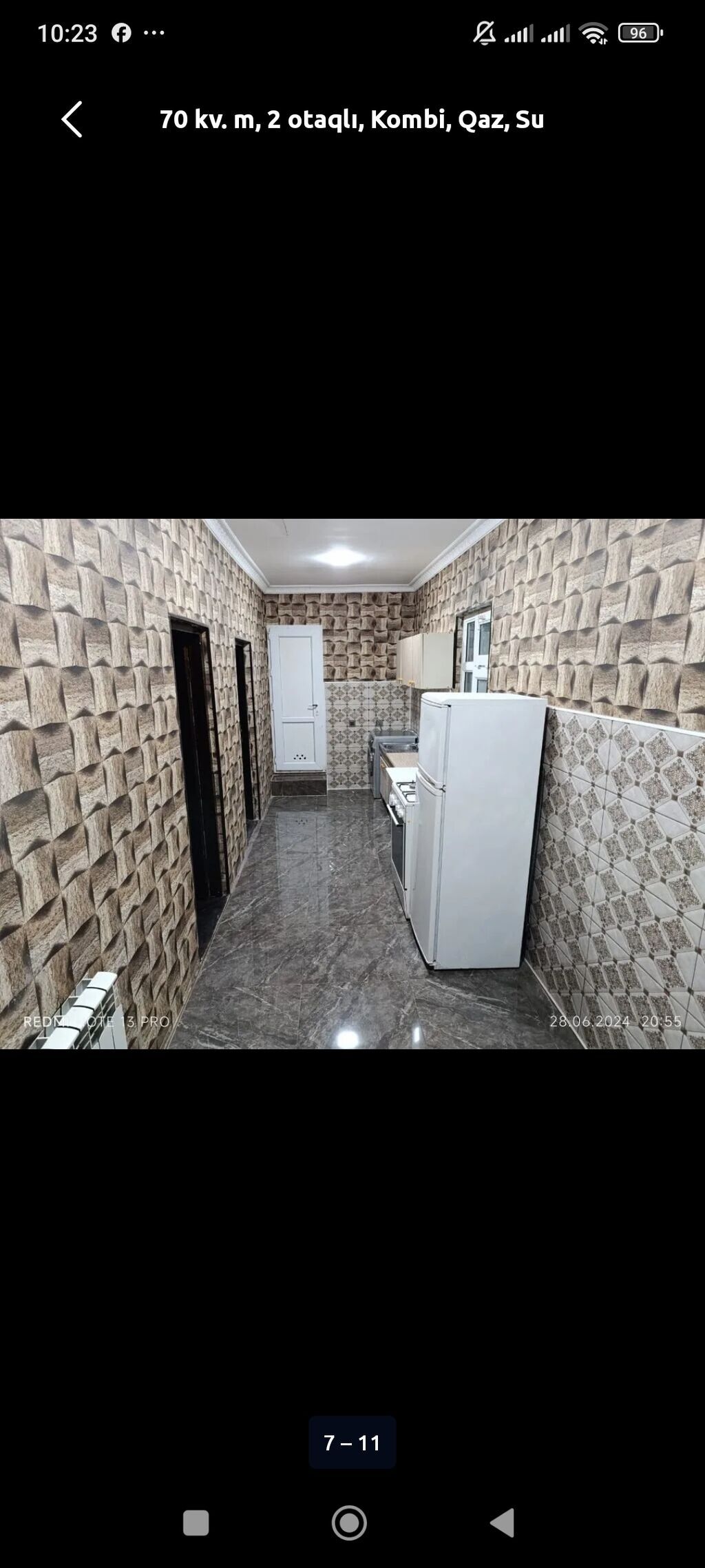 70 kv. m, 2 otaqlı, Kombi, Qaz, İşıq — Ev, villa, Sumqayıt (8)