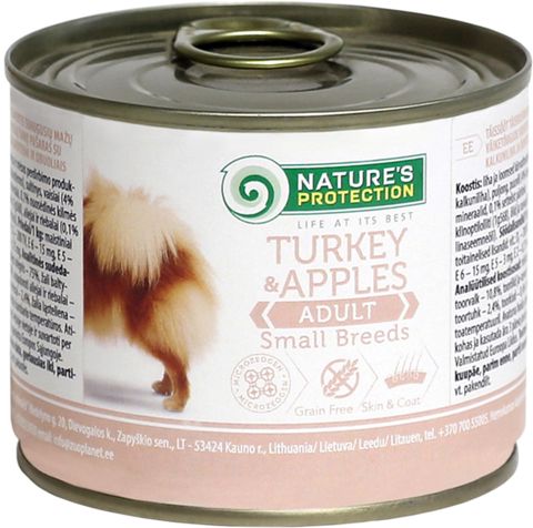 Konserv yem Nature's Protection Adult, hind quşu və alma ilə, 200 q — Bakı