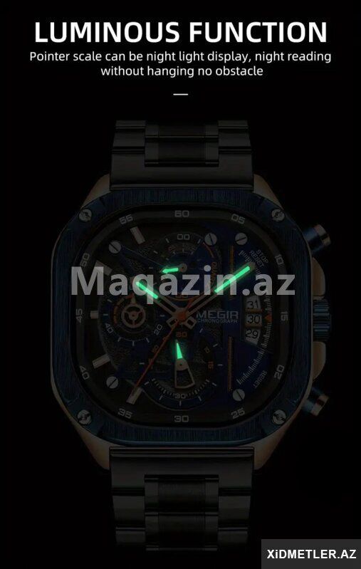 Megir Chronograph kişi qol saatı — Saatlar, Bakı (3)
