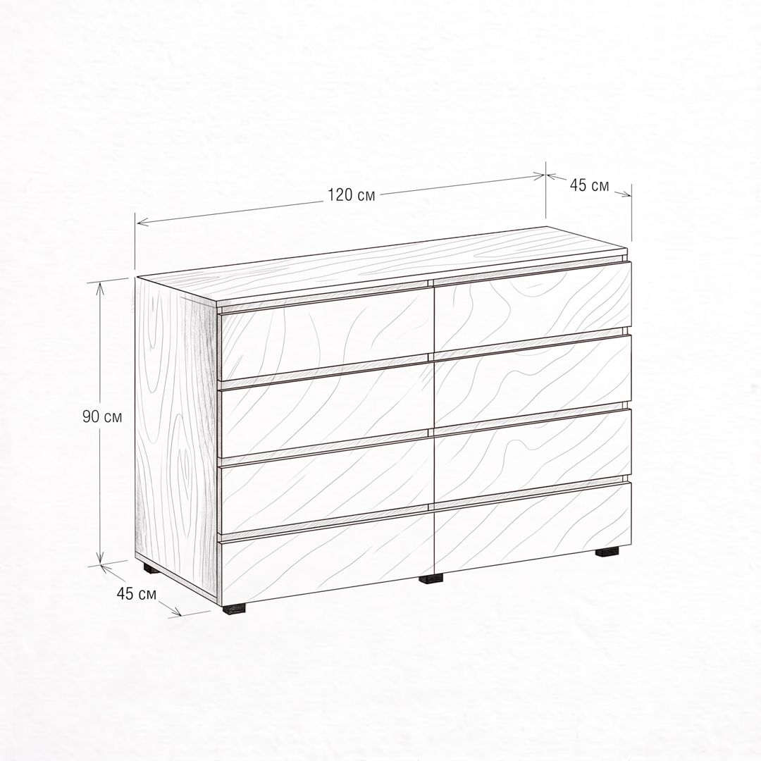 Komod universal UNK03, Ldsp, venge, 120x90x45 sm — Mallar, Bakı (2)