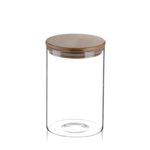 Saxlama bankası GJ123, şüşə/bambuk, 600 ml, 8x15.5 sm — Bakı