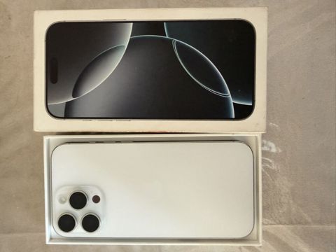 IPhone 16 Pro Max, 256 GB, Ağ, Simsiz şarj, Face ID, Sənədlərlə — Cəlilabad