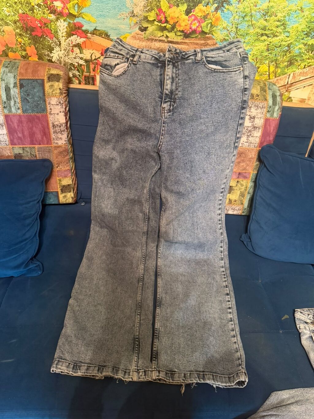 Denim uzun ətək - Model: yüksək belli, klassik beş ciblə - Material — Jinslər, Bakı
