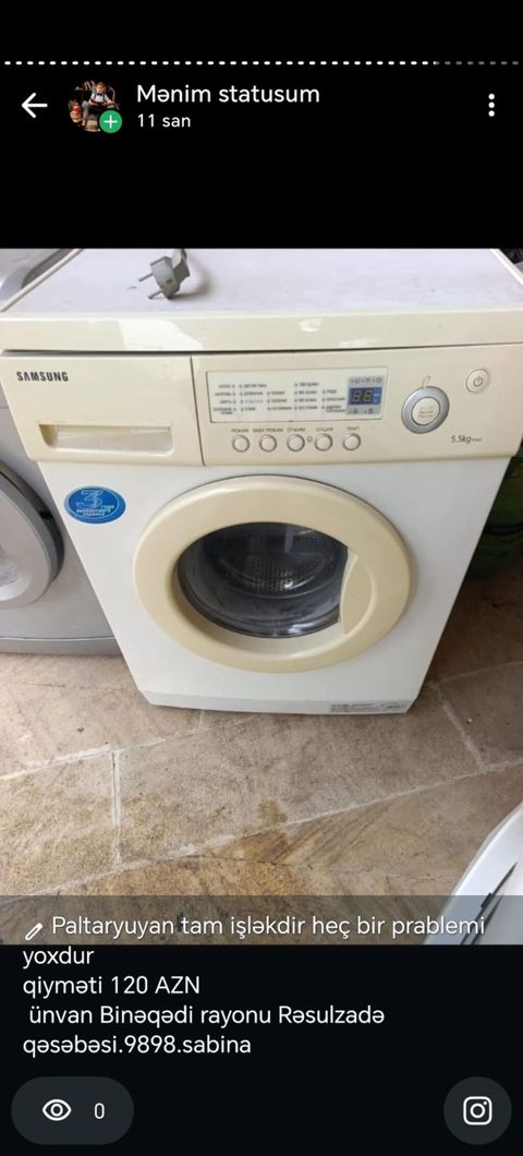Samsung önyükləməli paltaryuyan maşın - Tutum: 5.5 kq - İdarəetmə — Masazır