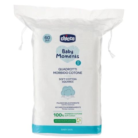 Pambıq diskləri Chicco Soft Cotton Square 60 ədəd 8058664138722 — Bakı