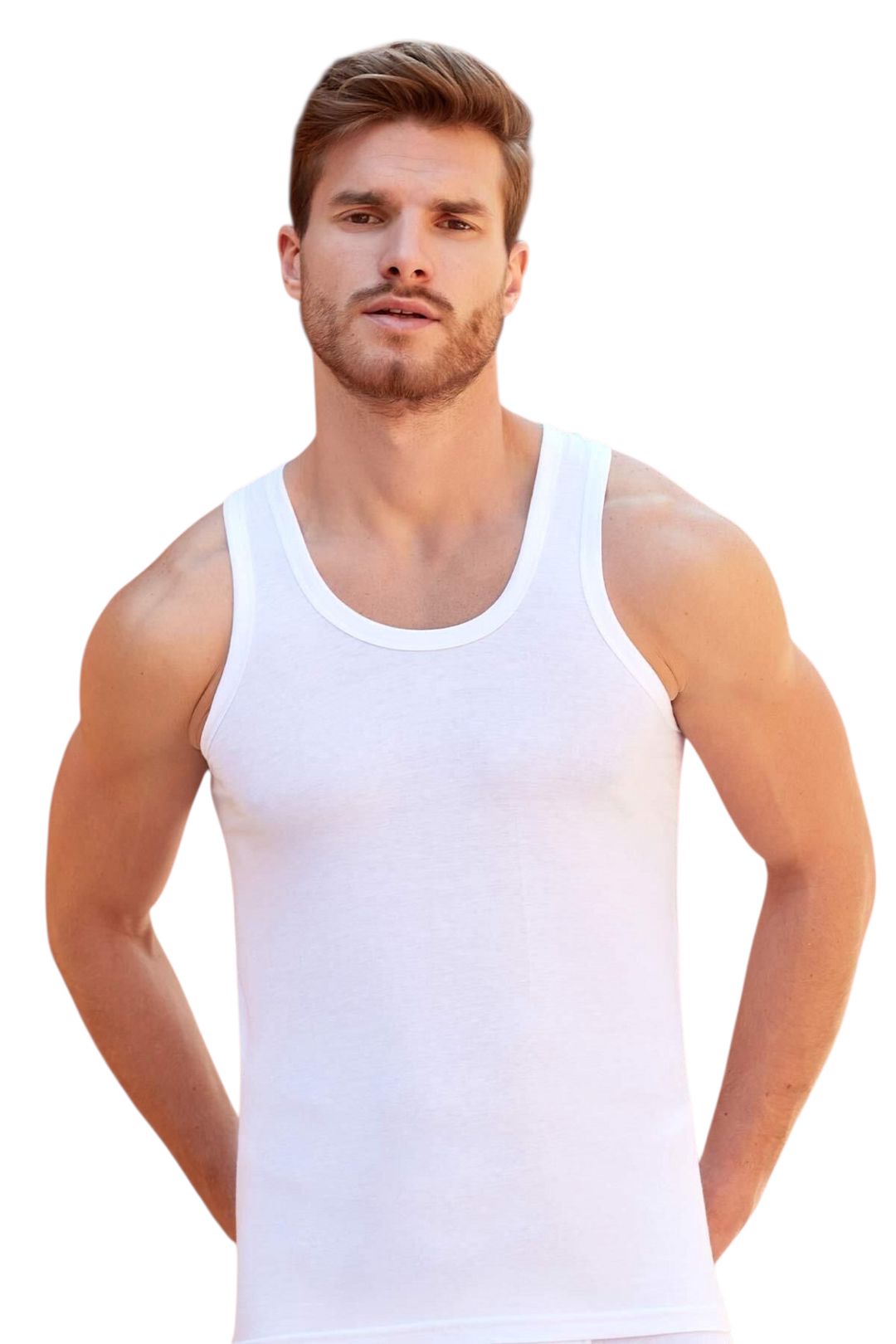 Kişilər üçün mayka dəsti QD10497, ağ, pambıq, ölçü L/XL, 6 əd — Mallar, Bakı (2)